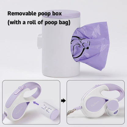 3M and 5M retractable dog lead with reflective rope