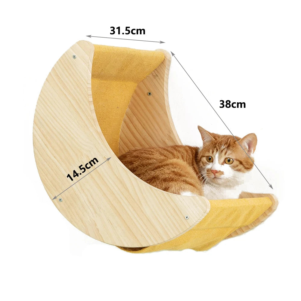 Wall-Mounted Cat Climbing Shelves – Wooden Cat Tree & Playground (Multiple Modules)