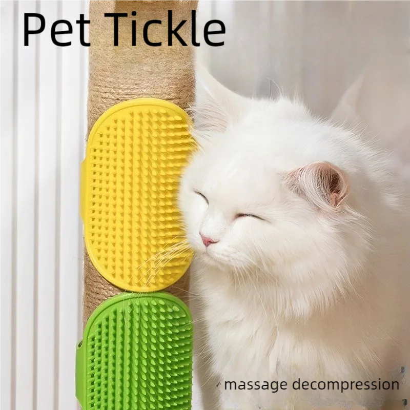 Set of colorful silicone brushes for dogs and cats – grooming accessories