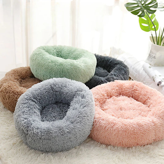 plush donut pet bed for cats dogs