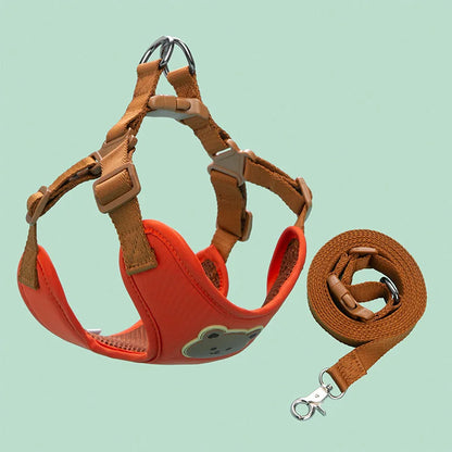 Breathable Dog Harness & Leash Set – Adjustable Vest for Small & Medium Pets