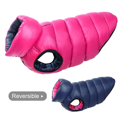 Reversible Winter Dog Jacket – Waterproof Padded Coat for Small & Large Dogs