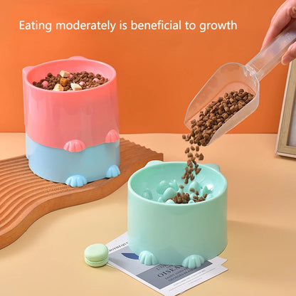 Dog slow feeder bowl in blue with raised pattern