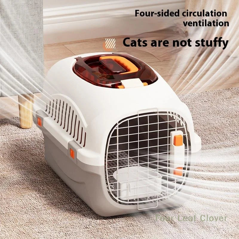 Cat & Small Dog Carrier Box – Portable Ventilated Pet Cage