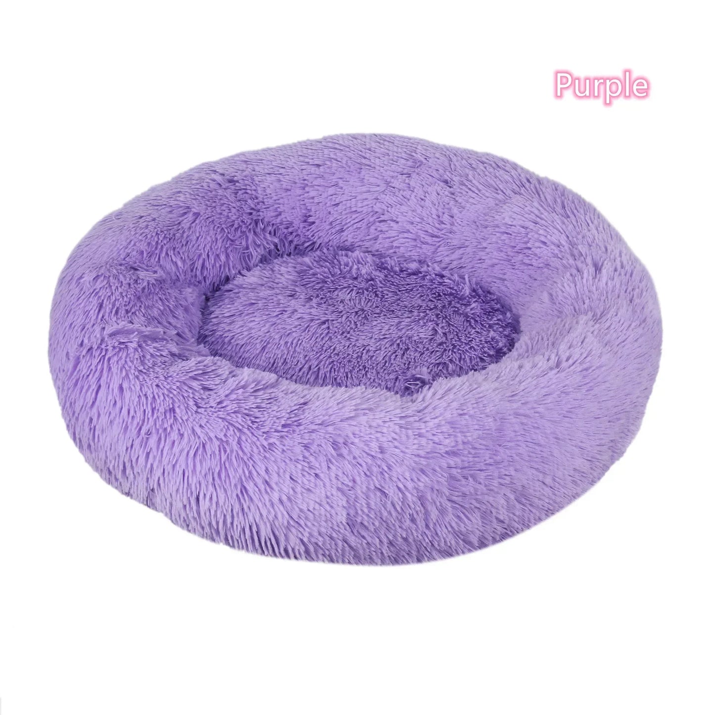 Long Plush Donut Pet Bed – Calming Cat & Dog Nest