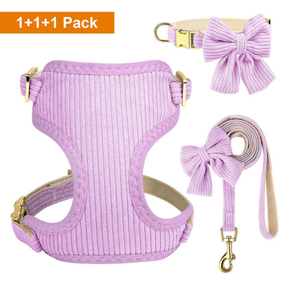 3PCS Dog Harness, Collar & Leash Set – Soft & Adjustable