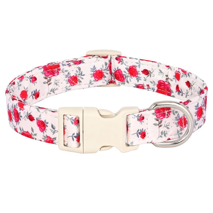 Adjustable Nylon Dog Collar with Floral Print – Soft & Durable Pet Collar for Small, Medium & Large Dogs