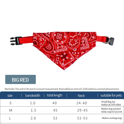 Pet Bandana Scarf – Adjustable Collar for Dogs & Cats