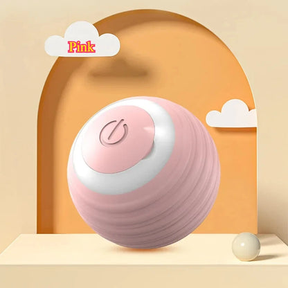 Rechargeable Smart Cat Ball Toy – Interactive Automatic Rolling Ball with Faux Tail, USB Type-C Charging, Anti-Obstacle Design for Dogs & Cats