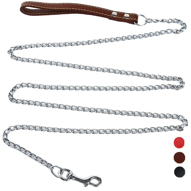 Durable anti-bite metal dog chain leash
