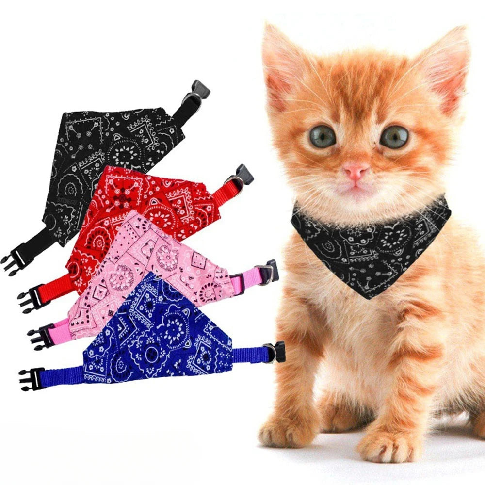 dog cat bandana scarf adjustable collar