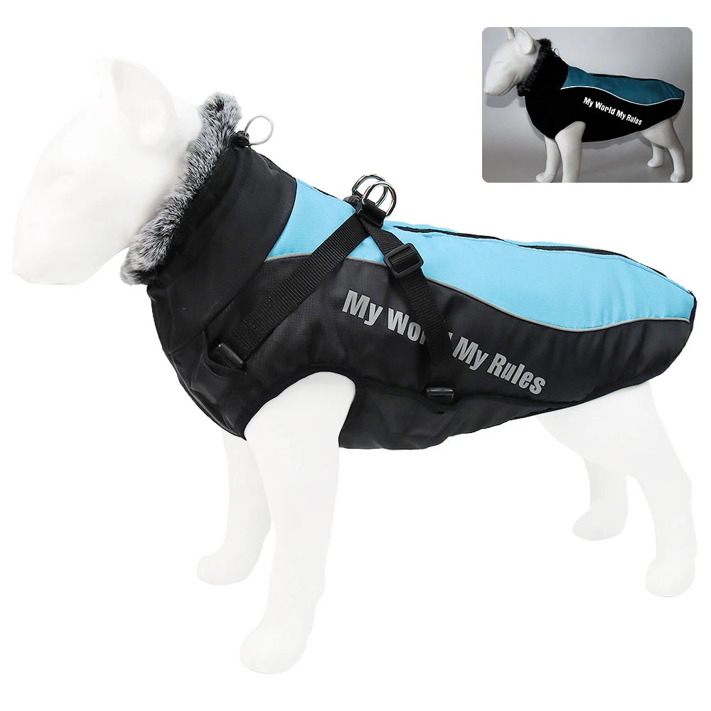 Waterproof Winter Dog Coat – Warm Jacket with Harness