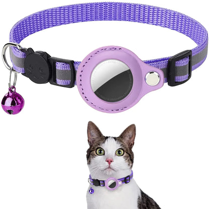 Cat Collar with AirTag Holder – Reflective & Breakaway