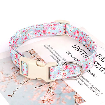 Adjustable Nylon Dog Collar with Floral Print – Soft & Durable Pet Collar for Small, Medium & Large Dogs