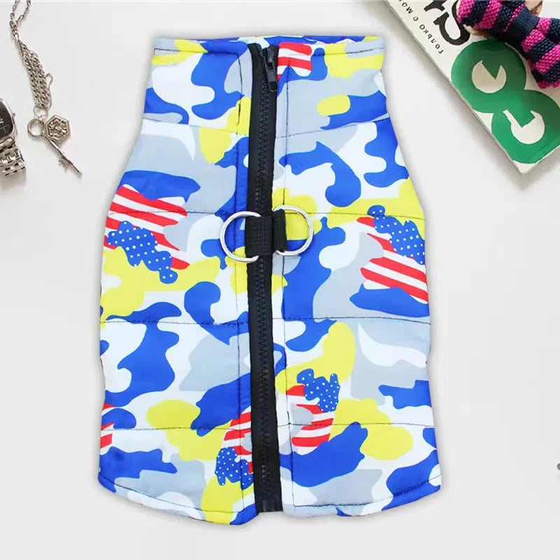 Large dog waterproof jacket with leash ring
