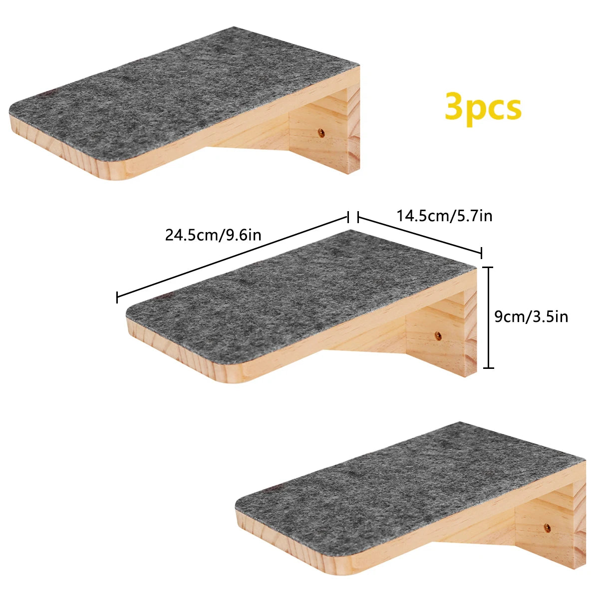 Wall-Mounted Cat Climbing Shelves – Wooden Cat Tree with Platforms, Ladders & Hammocks