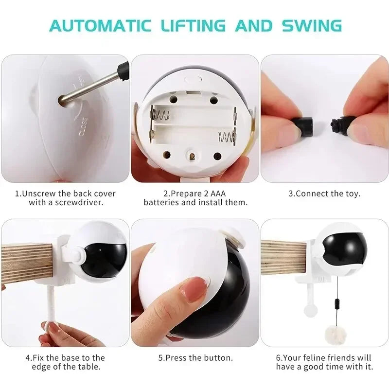 Interactive indoor toy to keep cats active and playful