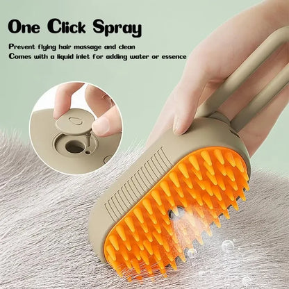 Rechargeable Pet Grooming Brush 3-in-1 – Electric Spray & Massage Comb for Dogs and Cats, Removes Loose Hair & Tangles