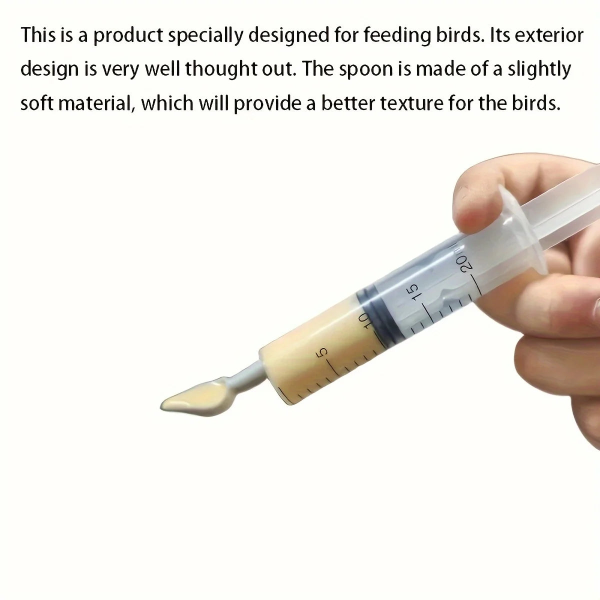 Set of 4 syringes with feeding attachments for birds