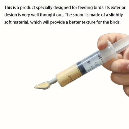 Set of 4 syringes with feeding attachments for birds