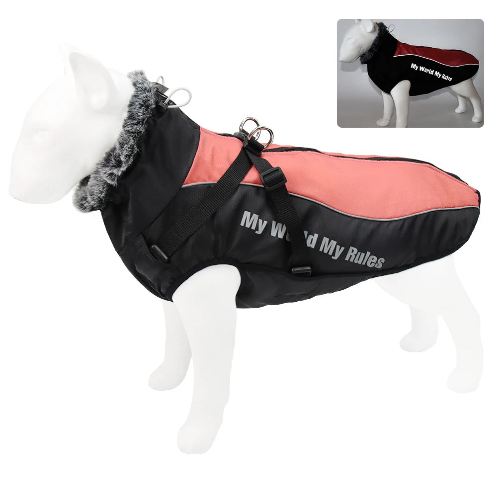 Waterproof Winter Dog Coat – Warm Jacket with Harness