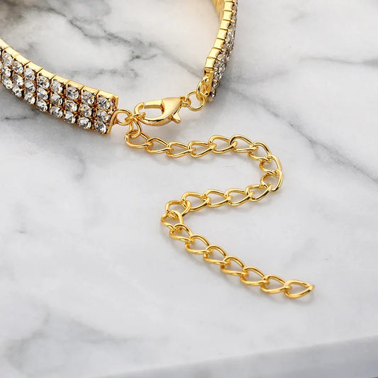 White crystal jewelry dog collar for Chihuahua