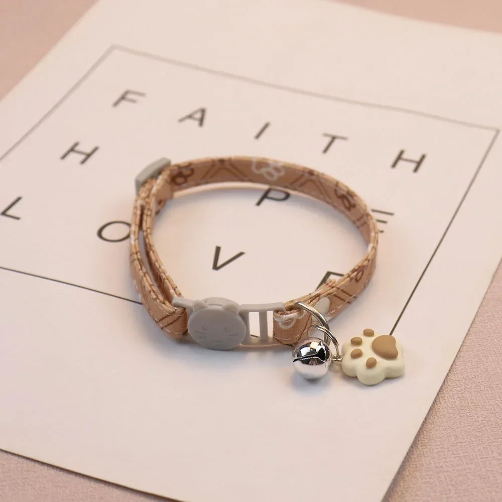 Cute Pet Collar with Bell – Adjustable Breakaway Safety Neck Collar for Cats & Small Dogs