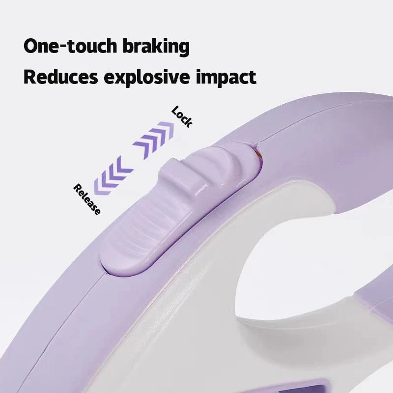 Quick-release button on automatic retractable dog leash