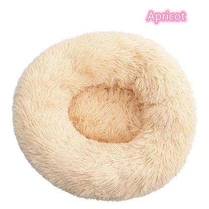 Long Plush Donut Pet Bed – Calming Cat & Dog Nest