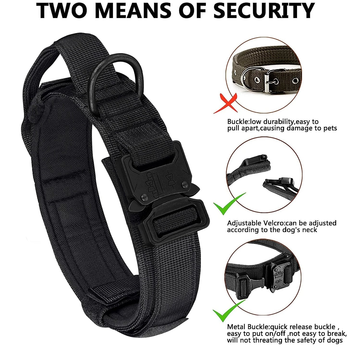 Tactical Dog Collar & Leash – Adjustable & Durable
