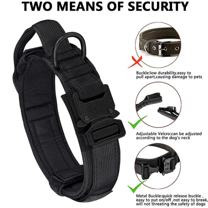 Tactical Dog Collar & Leash – Adjustable & Durable