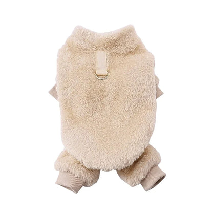 Cute puppy winter fleece clothes for cold weather
