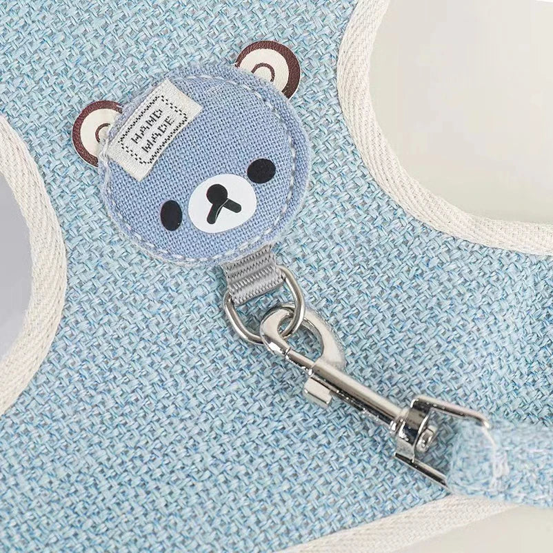 Multiple color teddy bear harness sets displayed