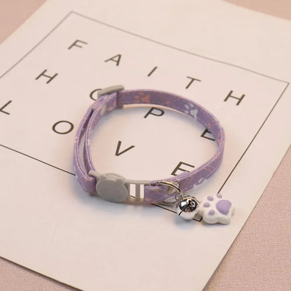 Cute Pet Collar with Bell – Adjustable Breakaway Safety Neck Collar for Cats & Small Dogs