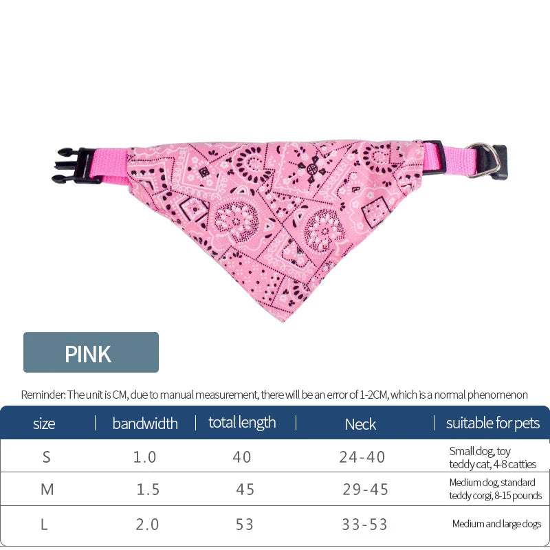 Pet Bandana Scarf – Adjustable Collar for Dogs & Cats