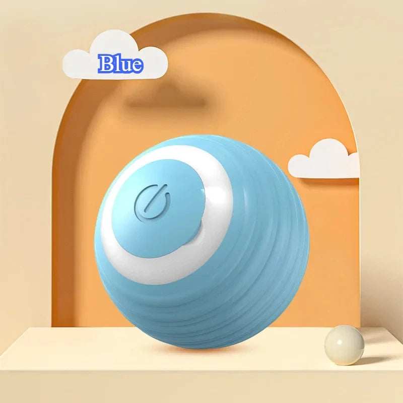 Rechargeable Smart Cat Ball Toy – Interactive Automatic Rolling Ball with Faux Tail, USB Type-C Charging, Anti-Obstacle Design for Dogs & Cats