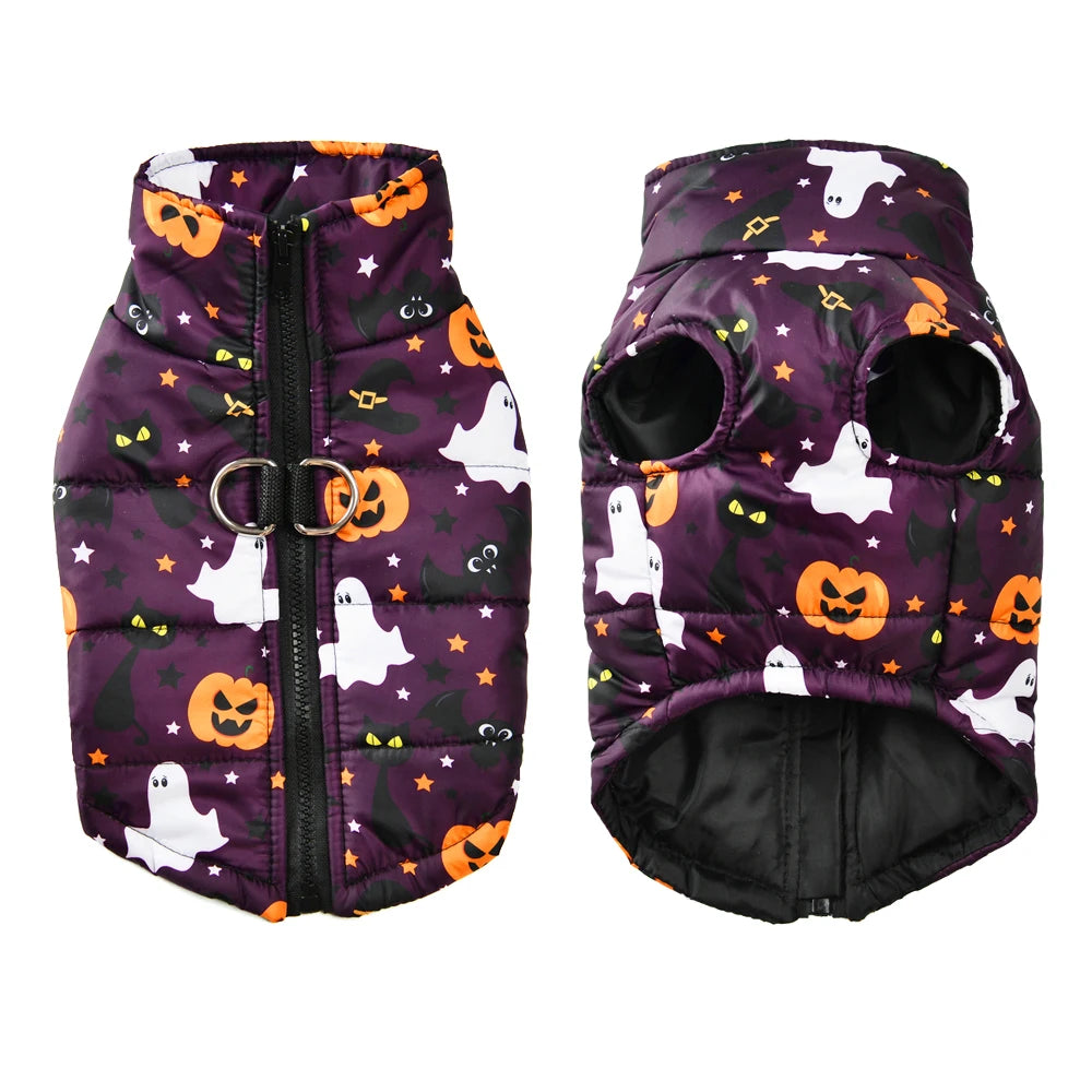 Halloween Dog Jacket – Warm Winter Coat for Small & Medium Dogs