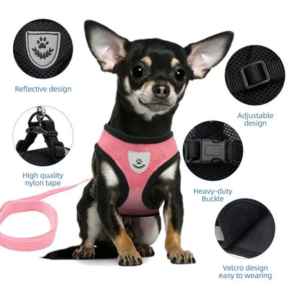 breathable mesh harness no pull design small pets