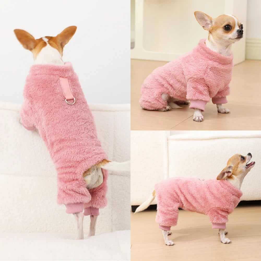 Warm plush winter dog clothes for Chihuahua
