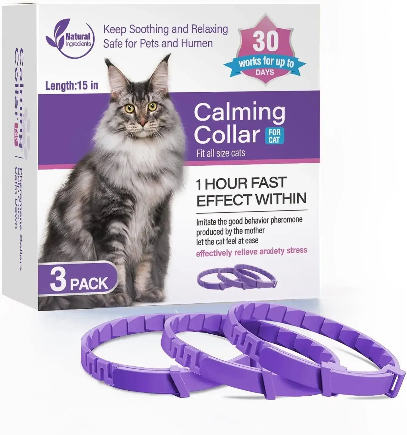 Pet Calming Collar – Anti-Anxiety Pheromone for Cats & Dogs