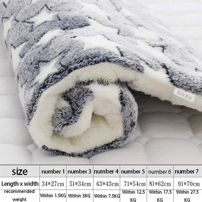 Soft Flannel Pet Blanket – Thickened Fleece Bed Mat for Dogs & Cats