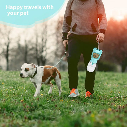 Portable Dog Water Bottle – 2-in-1 Food & Drink Dispenser