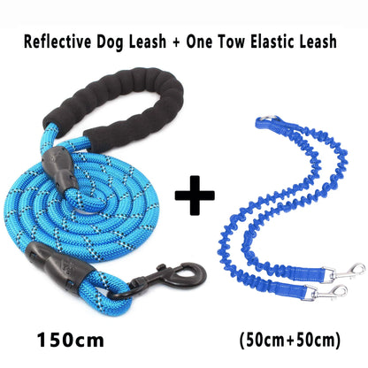Double Dog Leash – 360° Swivel No-Tangle Reflective
