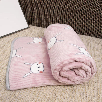 Soft Fleece Dog Blanket – Warm Flannel Pet Throw for Cats & Dogs, Cute Cartoon Bed Mat for Winter Comfort