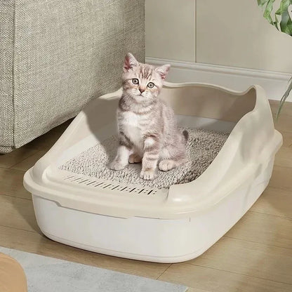 Durable plastic cat litter box easy to clean