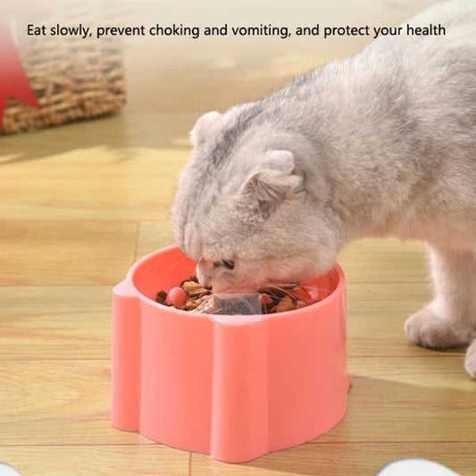 Cat eating from anti-choking slow feeder bowl