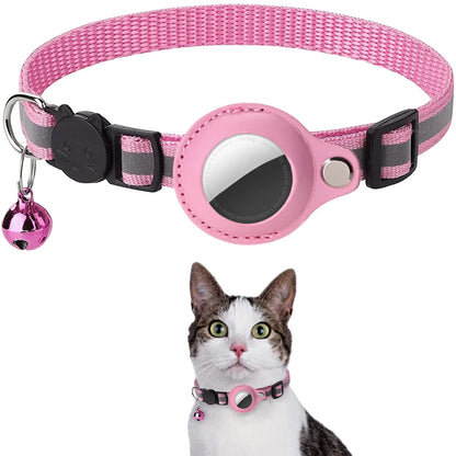 Cat Collar with AirTag Holder – Reflective & Breakaway