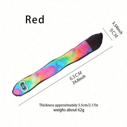 Interactive plush snake toy for dogs – colorful squeaky play toy