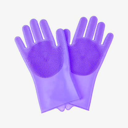 Silicone Pet Grooming Gloves – Bathing, Scrubbing & Hair Removal for Dogs & Cats