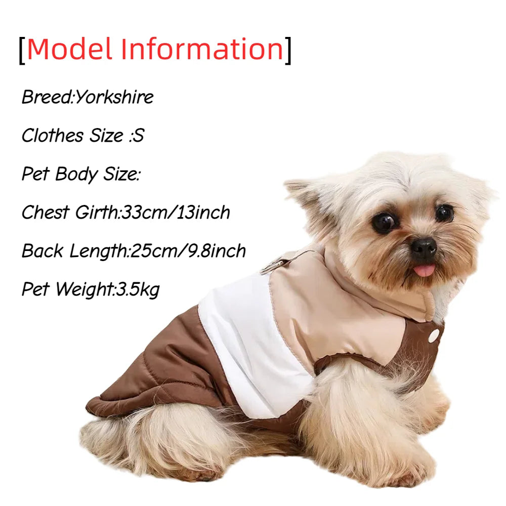 Size chart for waterproof dog jacket – chest girth and length